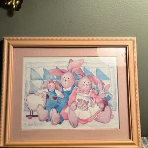 Home Interiors Homco Barbara Mock Rabbit Bunny Picture